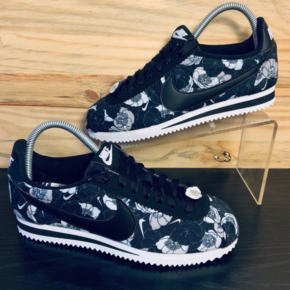 Nike Shoes - New Nike Classic Cortez LX Black White Floral